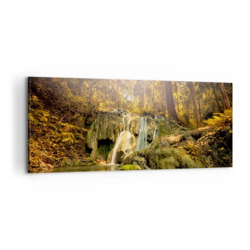 Quadro em tela - Cascata na floresta - 100x40 cm
