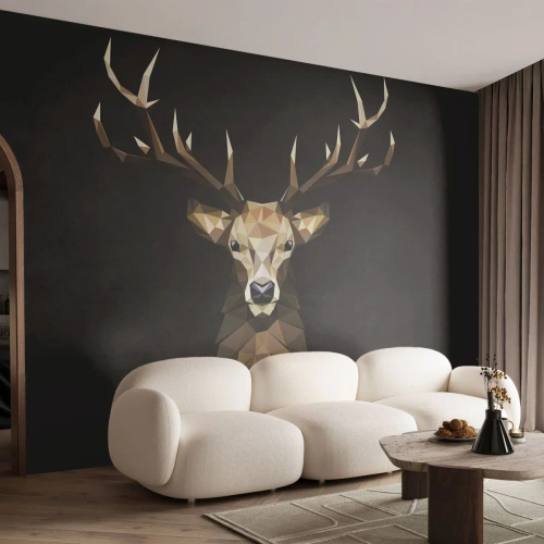 Papel de Parede Autocolante Deluxe Sticker - Veado cubista - Animais, Cervo, Gráficos - 450x315 cm