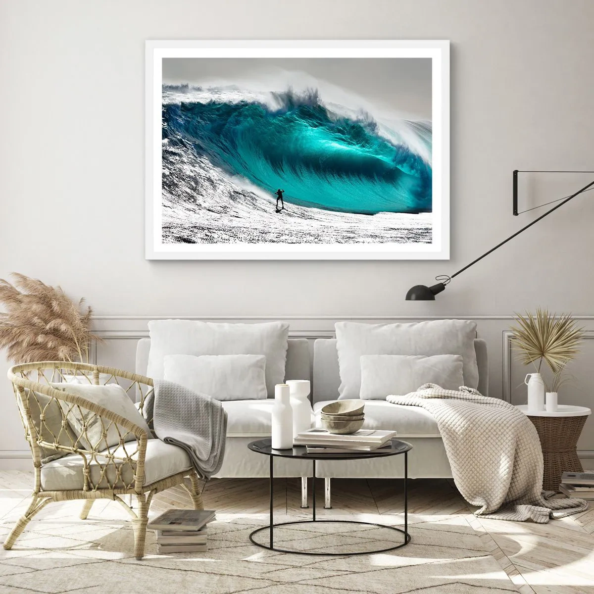 Pôster em moldura branca - Desafio aceite - 70x50 cm