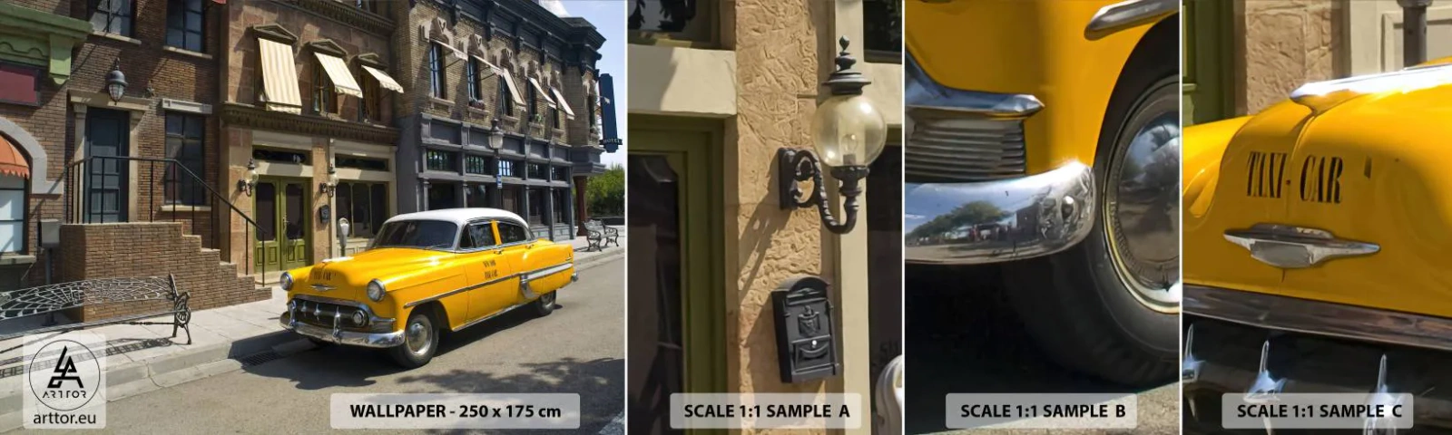 Amostra de Papel de Parede Standard Eco - Era uma vez na América - Cidade, Táxi, Nova Iorque - 100x30 cm