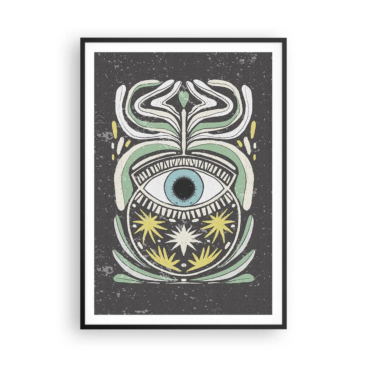 Pôster com moldura preta - Rituais tribais - 70x100 cm