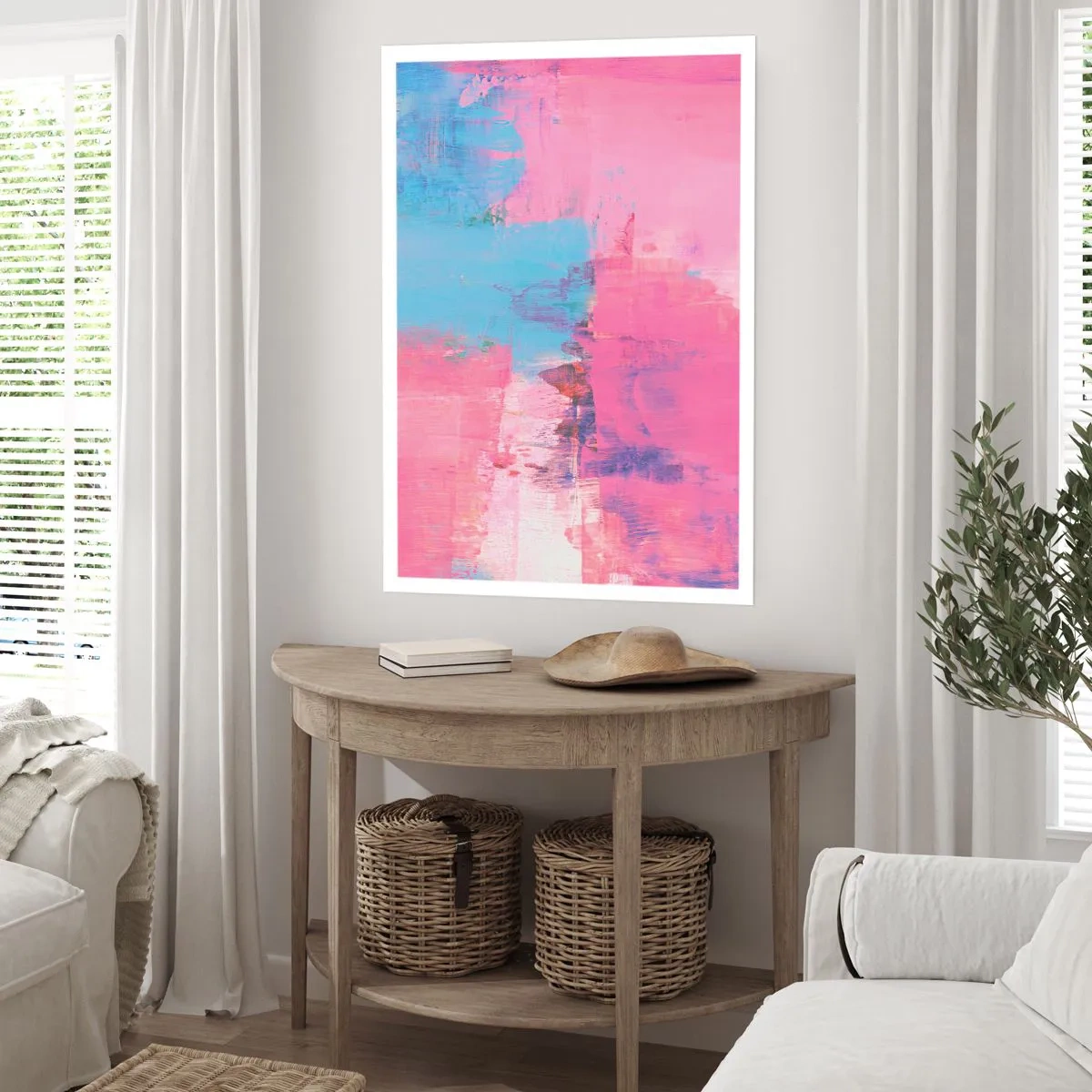 Pôster - Rosa, azul e uma pitada de luz - 61x91 cm