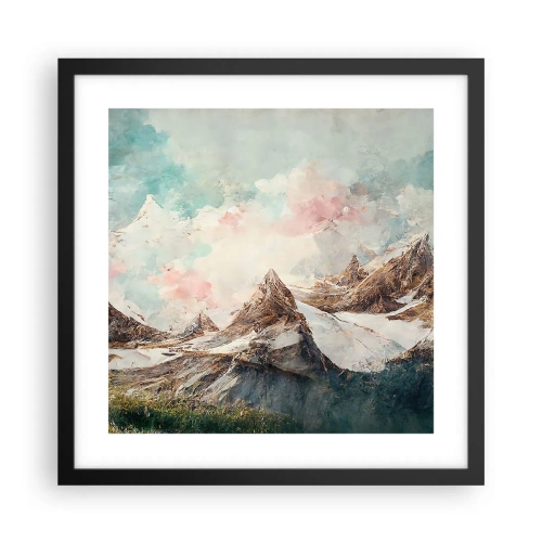 Pôster com moldura preta - Lâminas de rocha - 40x40 cm