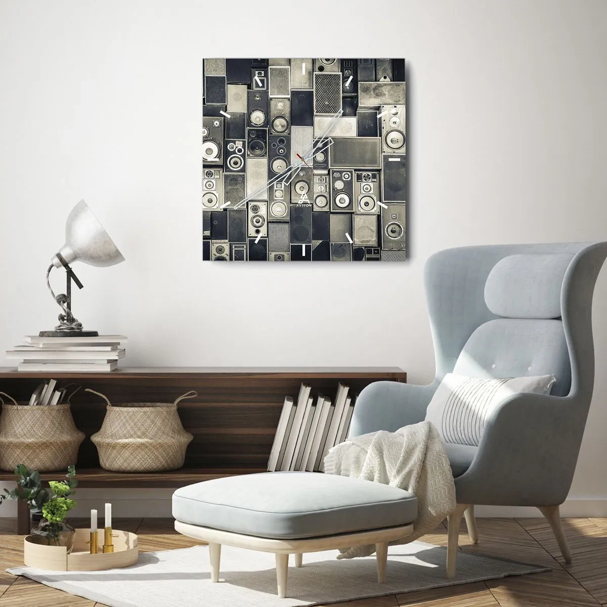 Relógio de parede - Relógio em vidro - Está tudo bem - 40x40 cm