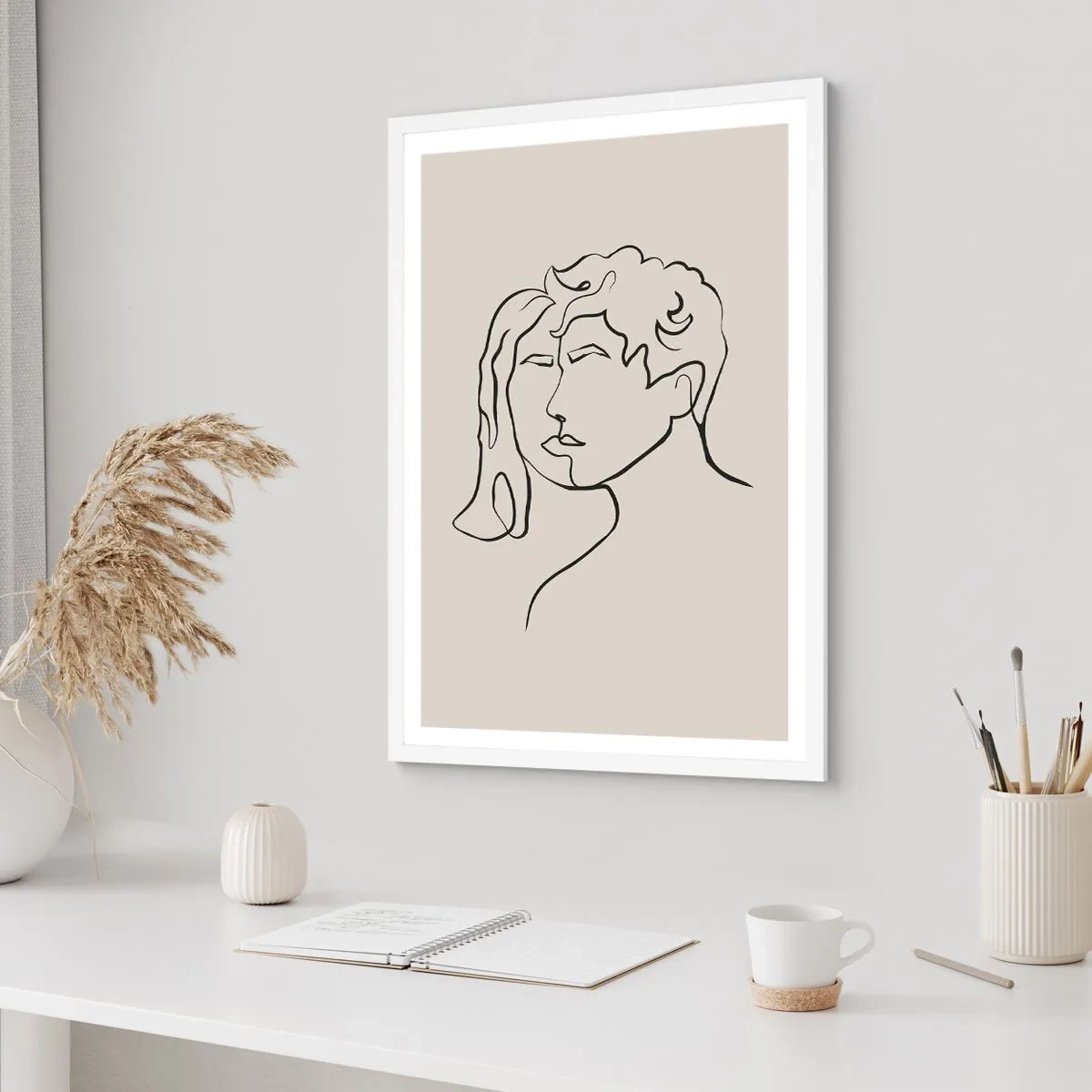 Pôster em moldura branca - E fornou-se a união - 50x70 cm