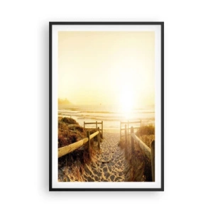 Pôster com moldura preta - Pelaa duna, em direção ao sol - 61x91 cm