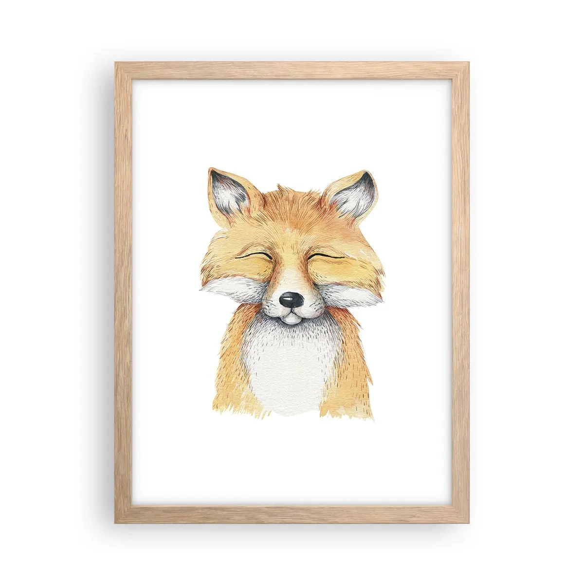 Pôster com moldura de carvalho claro - Humor de raposa - 30x40 cm