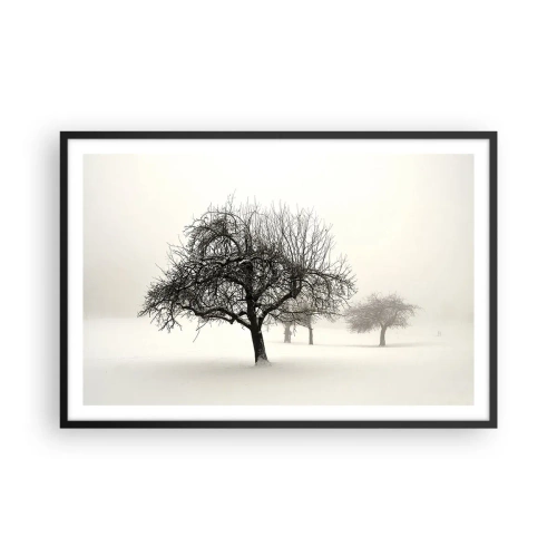 Pôster com moldura preta - Sono de inverno - 91x61 cm