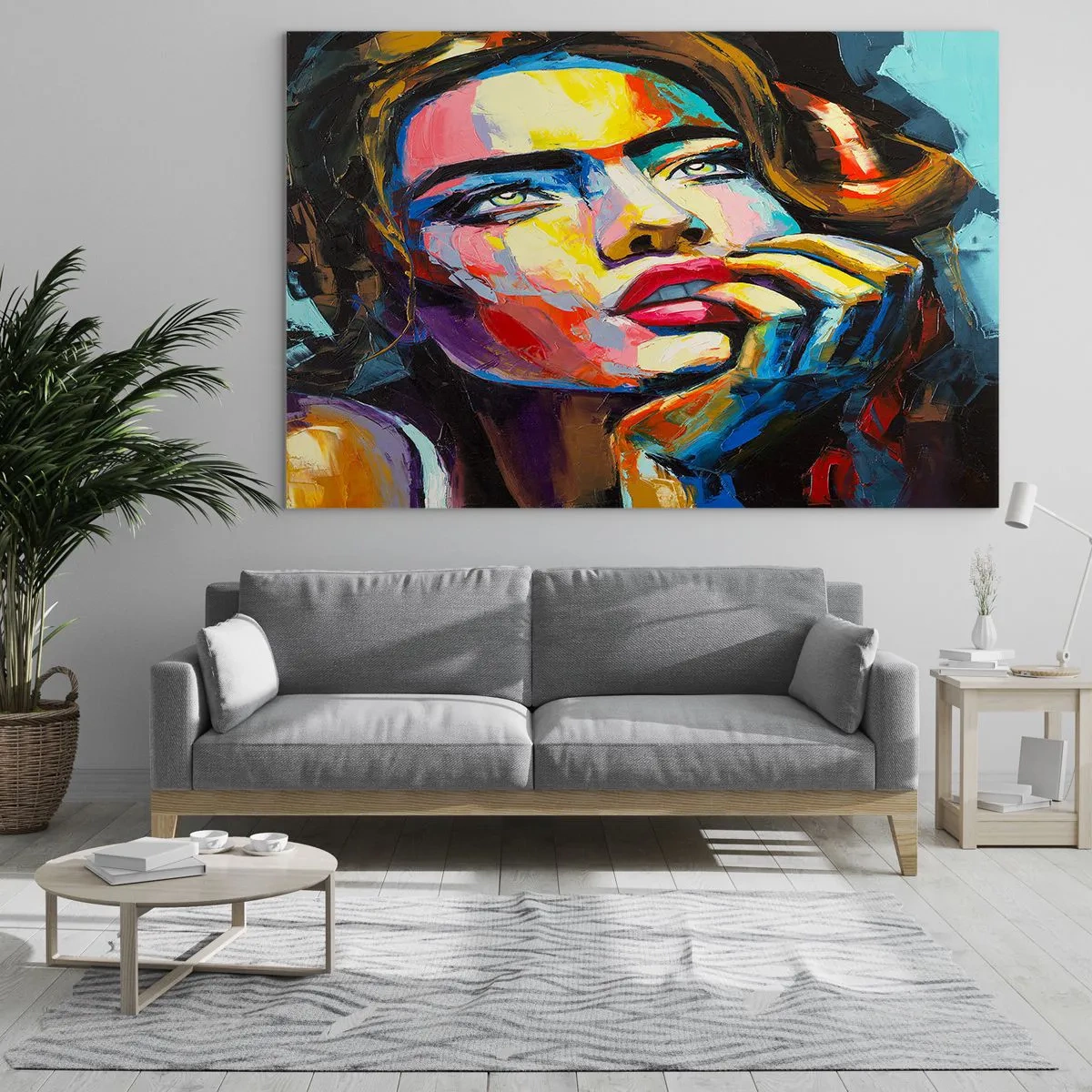 Quadro em vidro - Sonhos como pássaros voando no céu - 120x80 cm