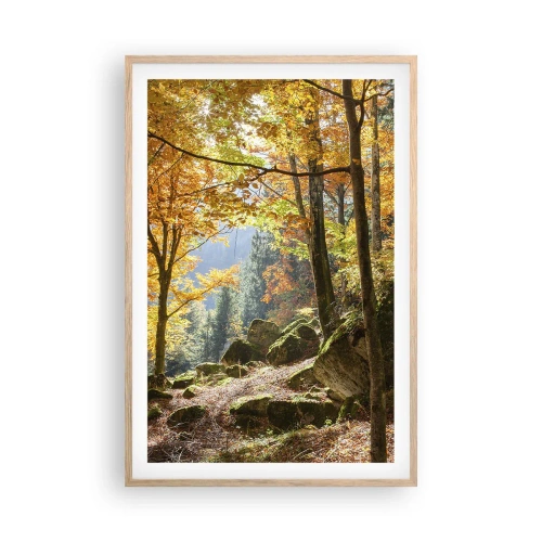 Pôster com moldura de carvalho claro - Tempo para descansar - 61x91 cm