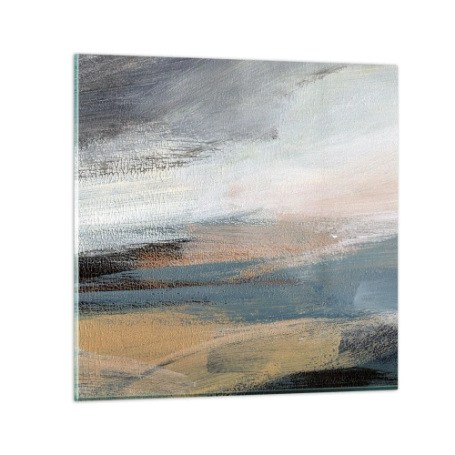 Quadro em vidro - Abstração: paisagem do norte - 40x40 cm