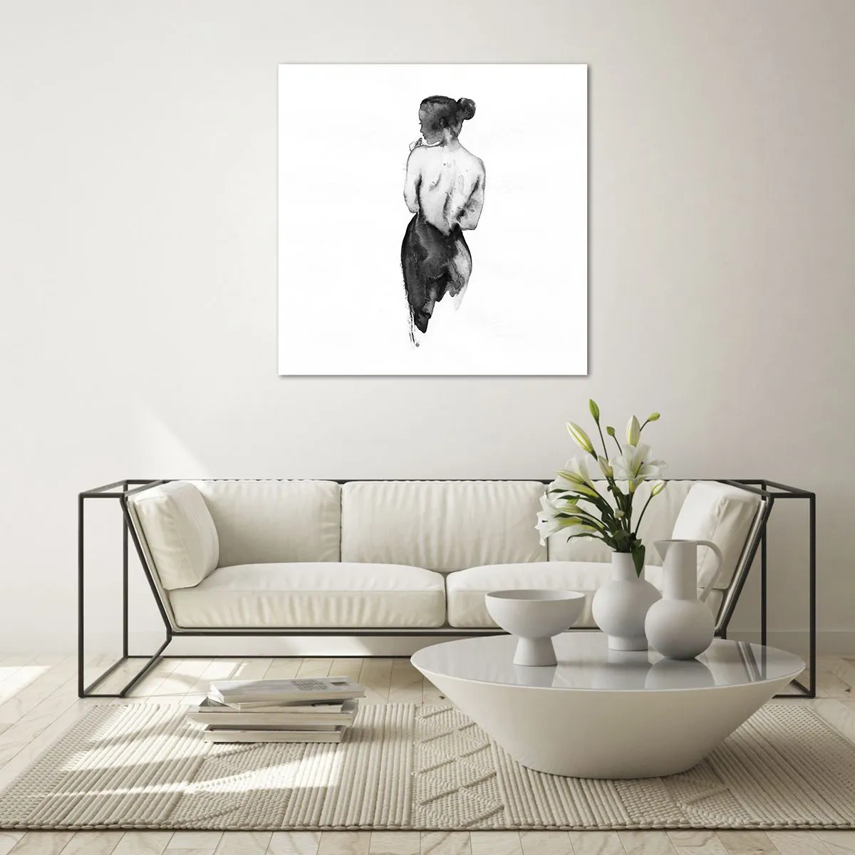 Quadro em vidro - Com ela, o mundo desaparece - 50x50 cm