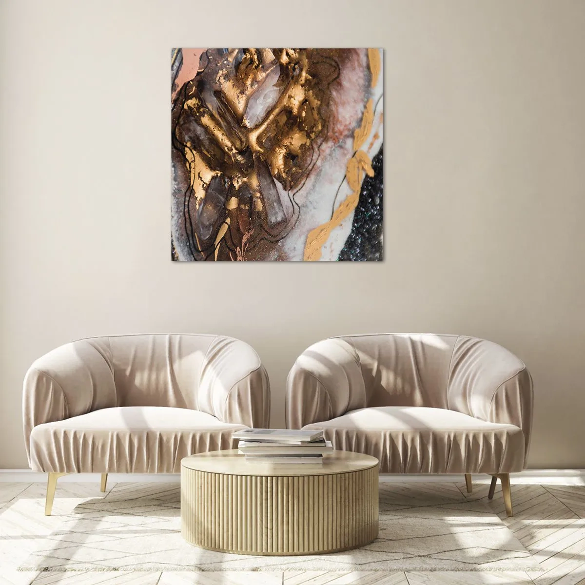 Quadro em vidro - O elemento terra - 50x50 cm