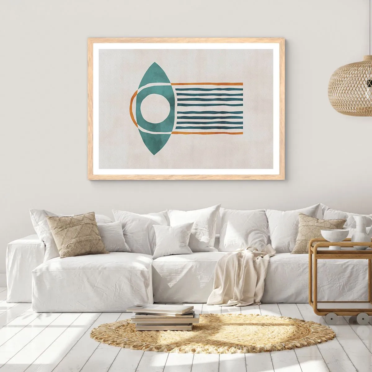 Pôster com moldura de carvalho claro - Sinais e rituais - 100x70 cm