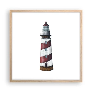 Pôster com moldura de carvalho claro - Sempre em guarda - 50x50 cm