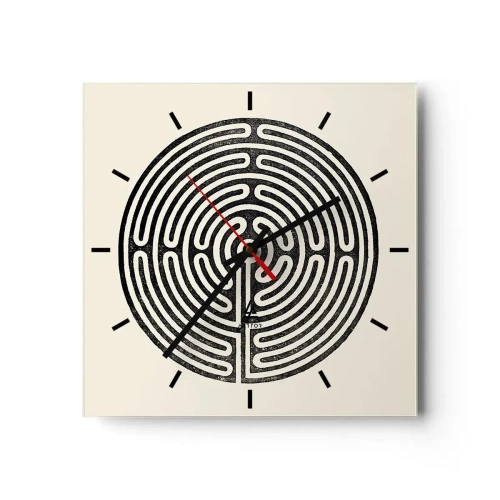 Relógio de parede - Relógio em vidro - Ordem misteriosa - 40x40 cm