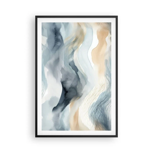Pôster com moldura preta - Abstração nevada e nebulosa - 61x91 cm
