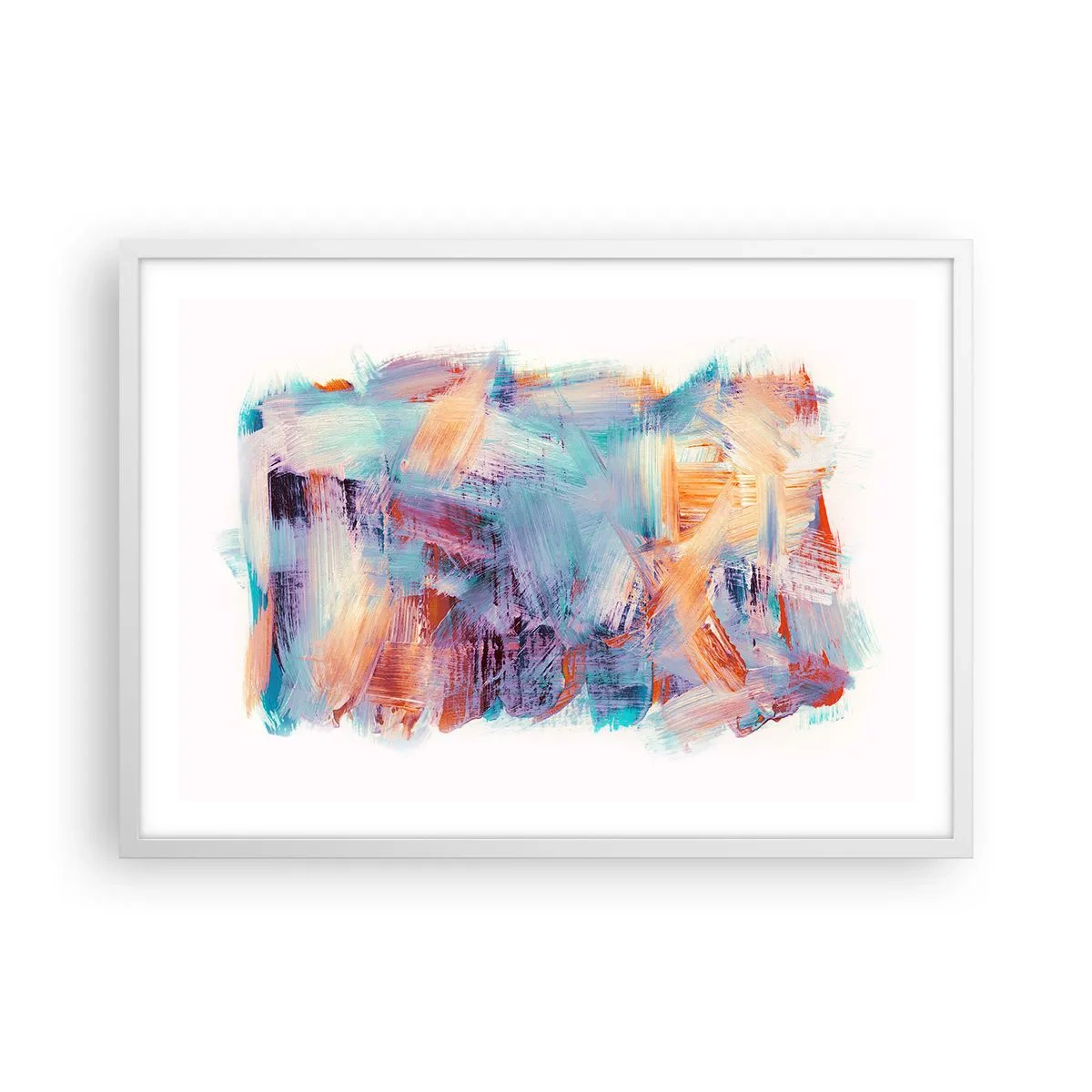 Pôster em moldura branca - Uma bagunça colorida - 70x50 cm