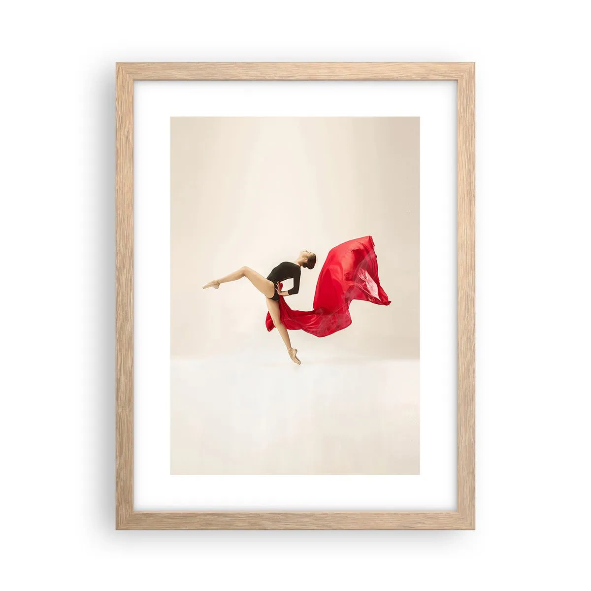 Pôster com moldura de carvalho claro - Vermelho e preto - 30x40 cm
