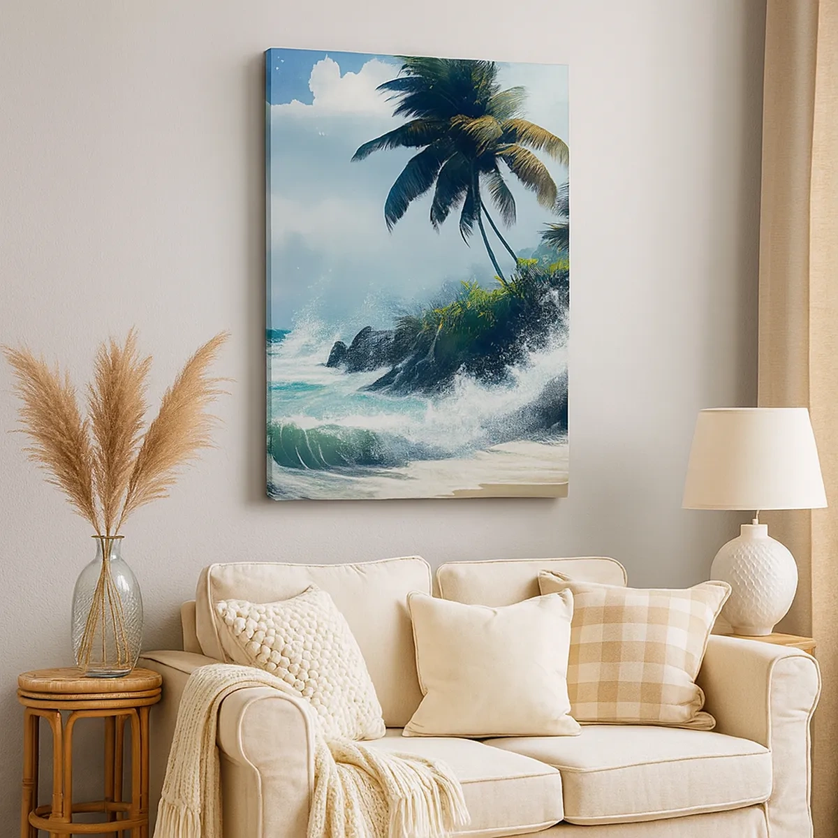 Quadro em tela - Em uma costa tropical - 50x70 cm