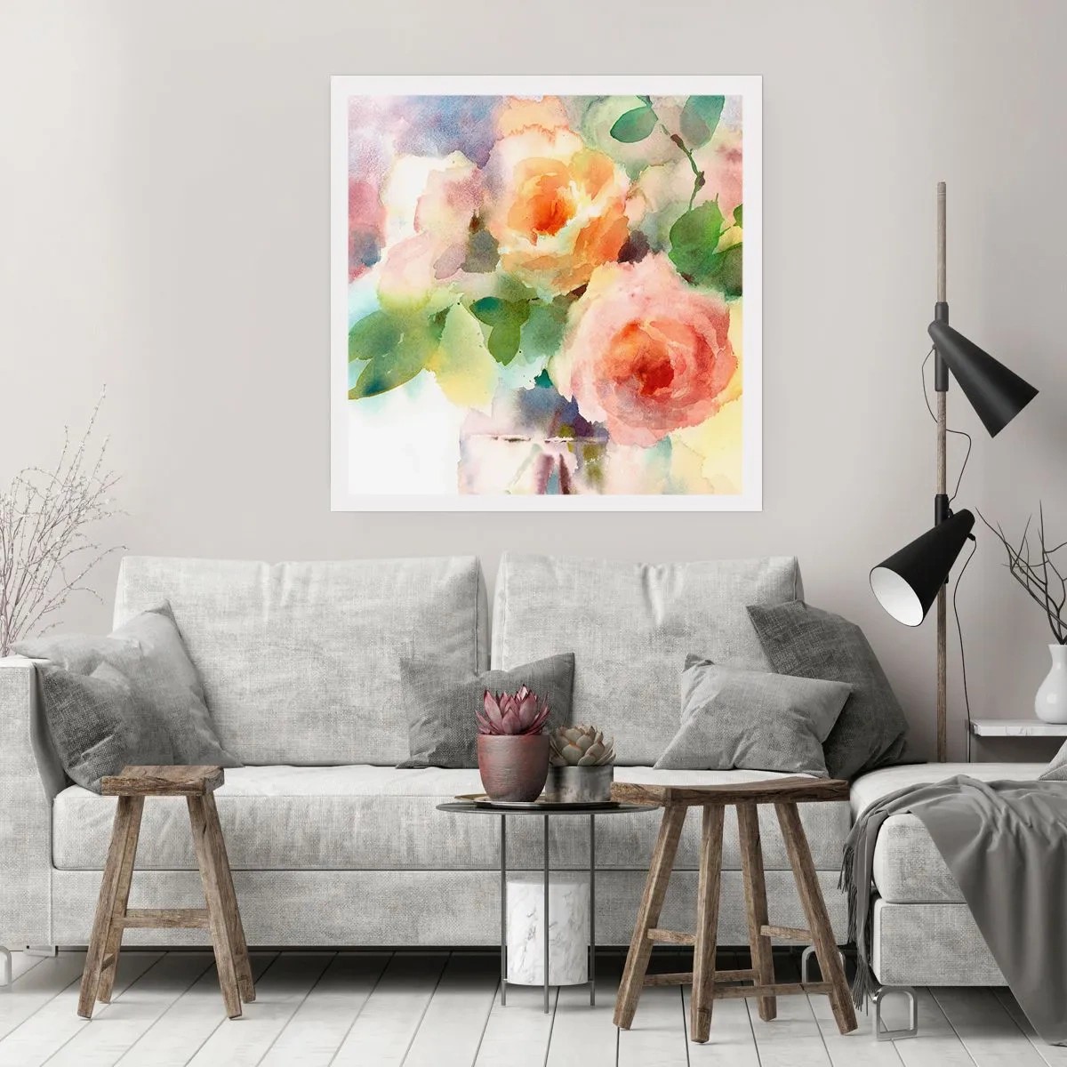 Pôster - Delicado como uma aquarela - 50x50 cm