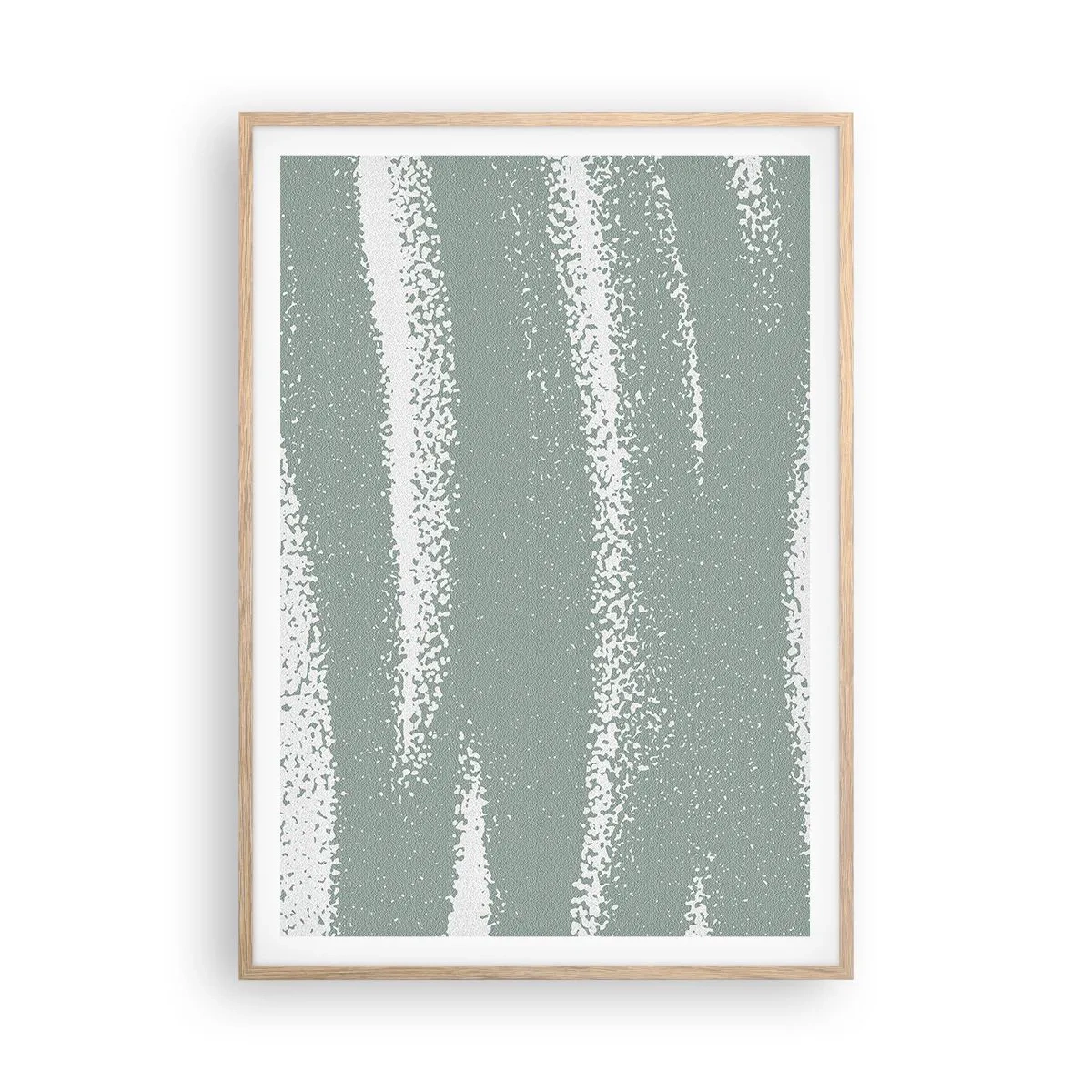 Pôster com moldura de carvalho claro - Abstração em um clima de inverno - 70x100 cm