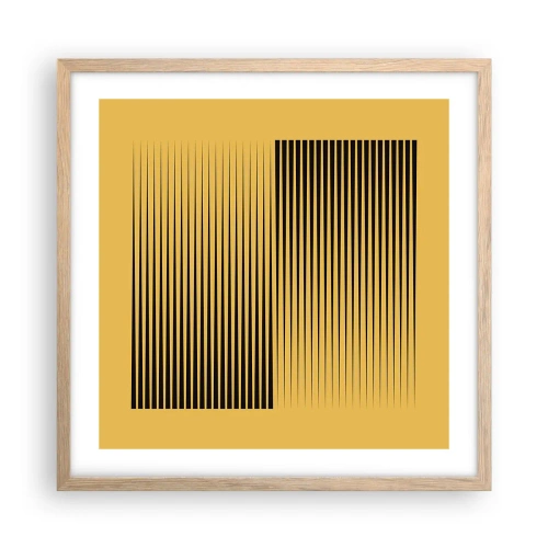 Pôster com moldura de carvalho claro - Quadratura de opostos - 50x50 cm