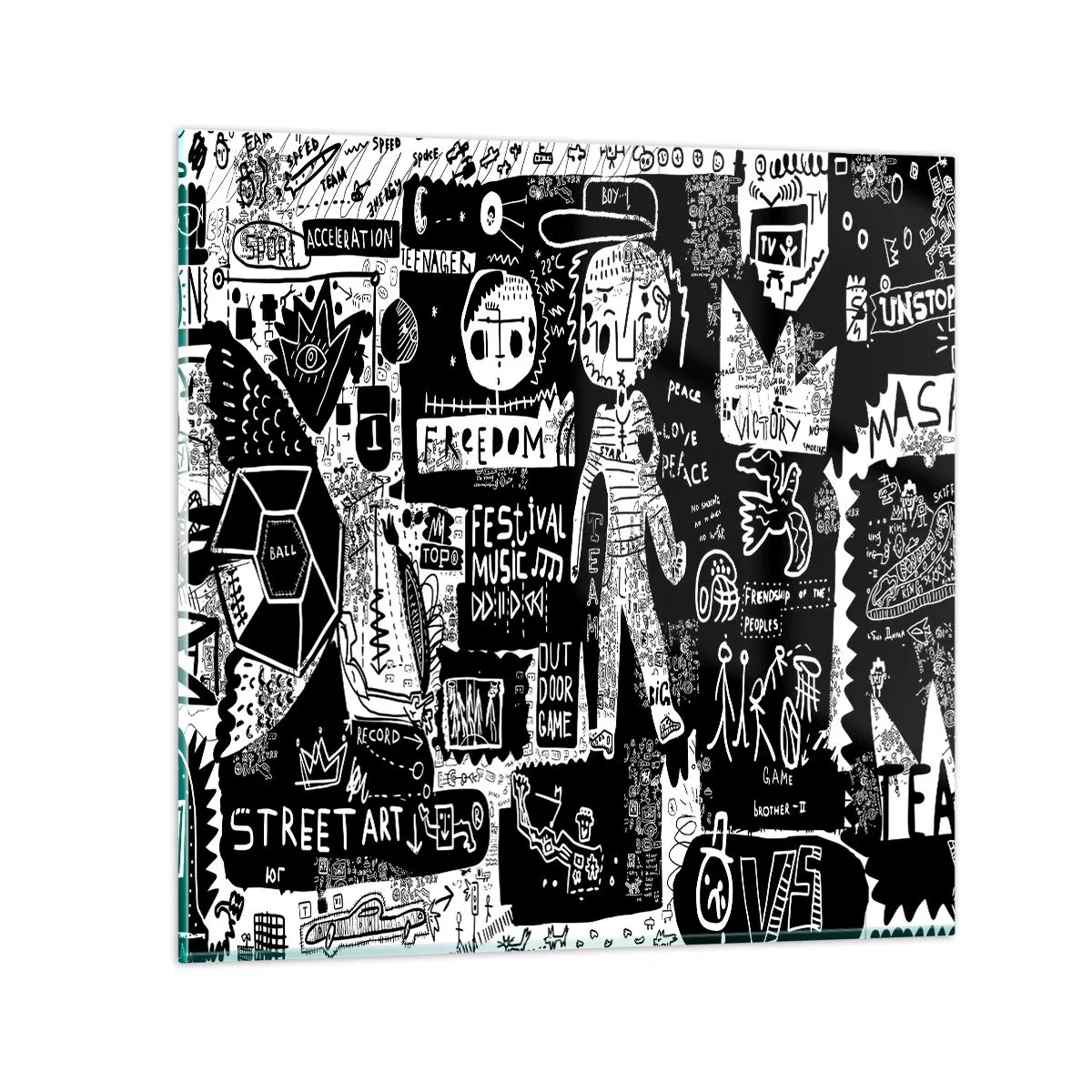 Quadro em vidro - O direito e a alegria da juventude espiritual - 30x30 cm