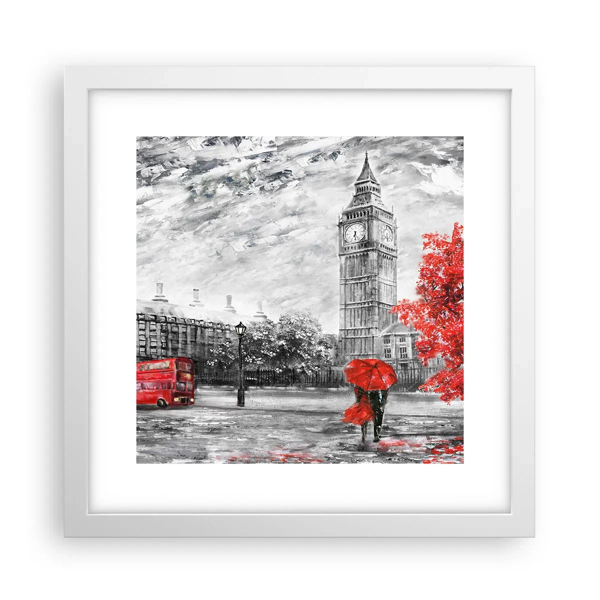 Pôster em moldura branca - Um dia emocionante - 30x30 cm