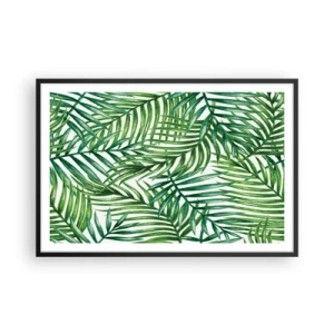 Pôster com moldura preta - Sob as folhas verdes - 91x61 cm