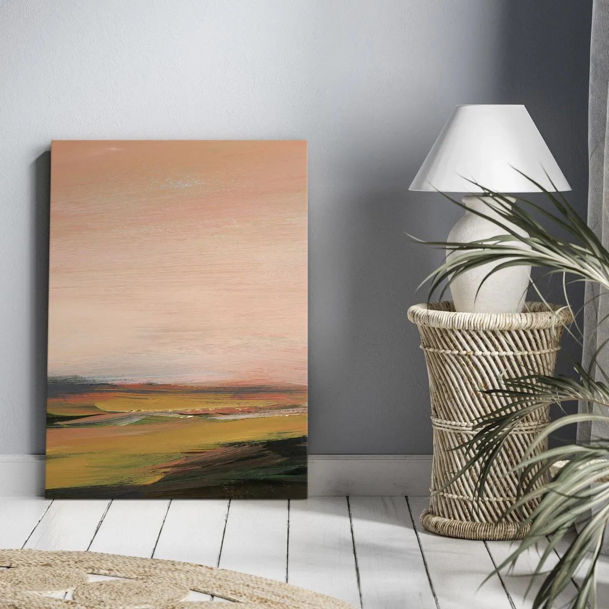 Quadro em tela - Em tons rosa - 45x80 cm