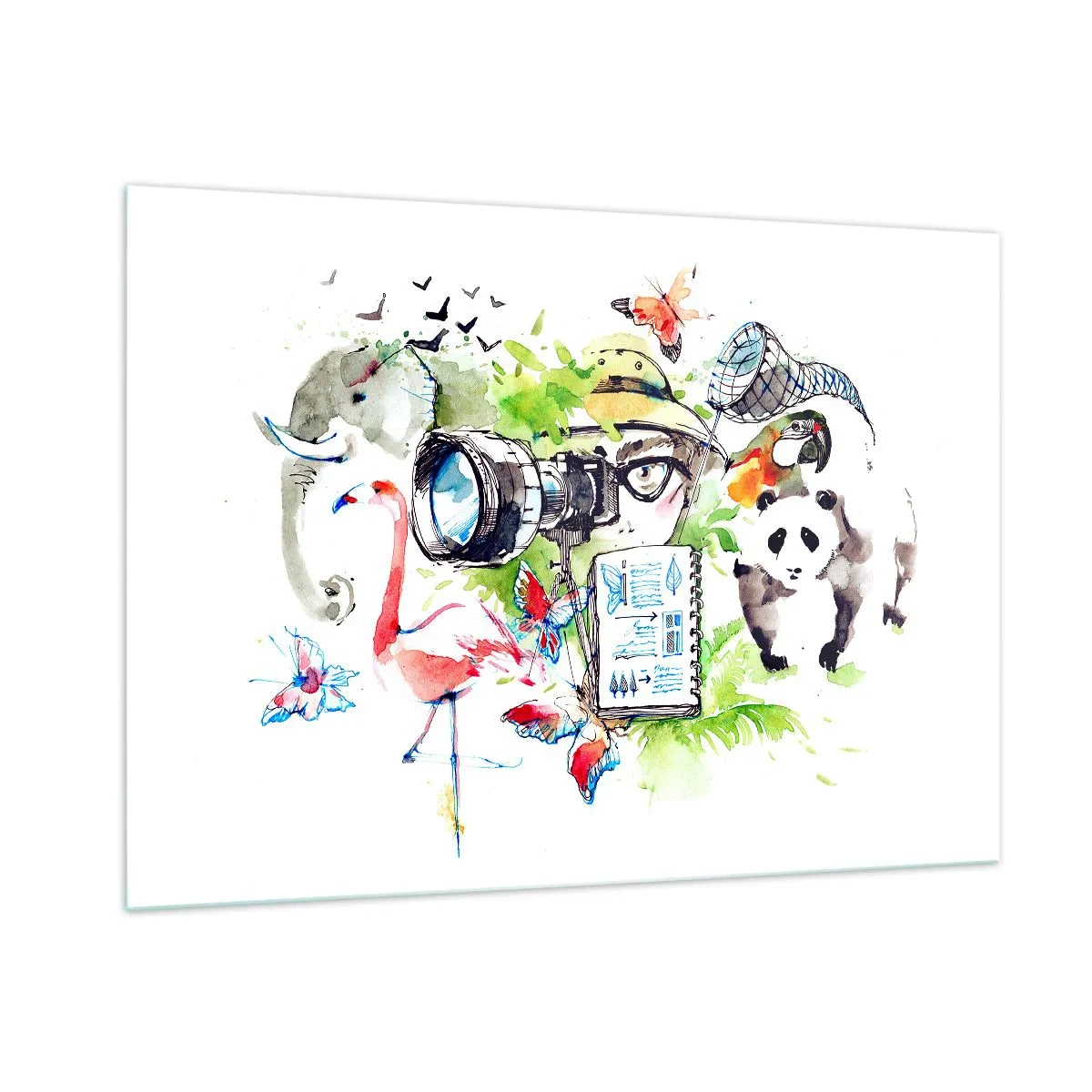 Quadro em vidro - Através da lente do viajante - 100x70 cm