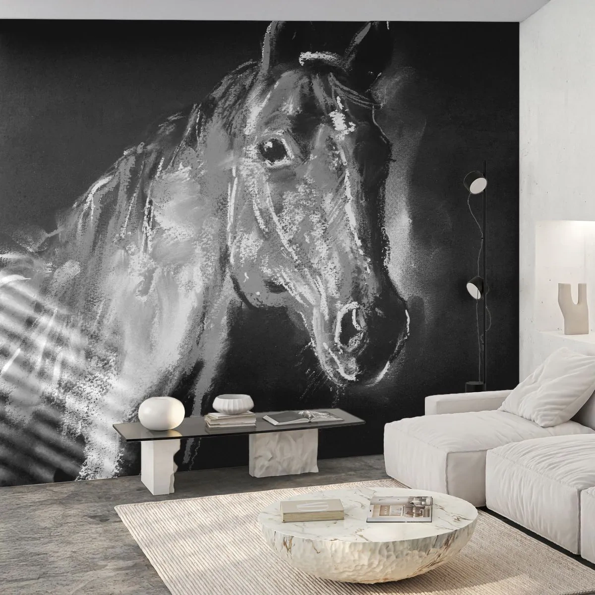 Papel de parede personalizado Adesivo Deluxe Sticker - O Brilho de uma Alma Nobre - Animais, Cavalo, Égua