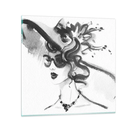 Quadro em vidro - Uma dama com caráter - 70x70 cm