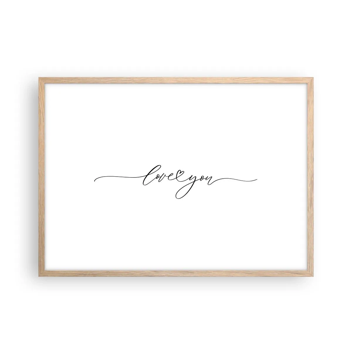 Pôster com moldura de carvalho claro - Preto e branco - 70x50 cm
