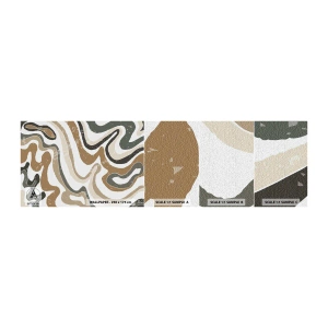 Amostra de Papel de Parede Standard Eco - Meandros de cores da terra - Abstração, Pedaço, Boho - 100x30 cm