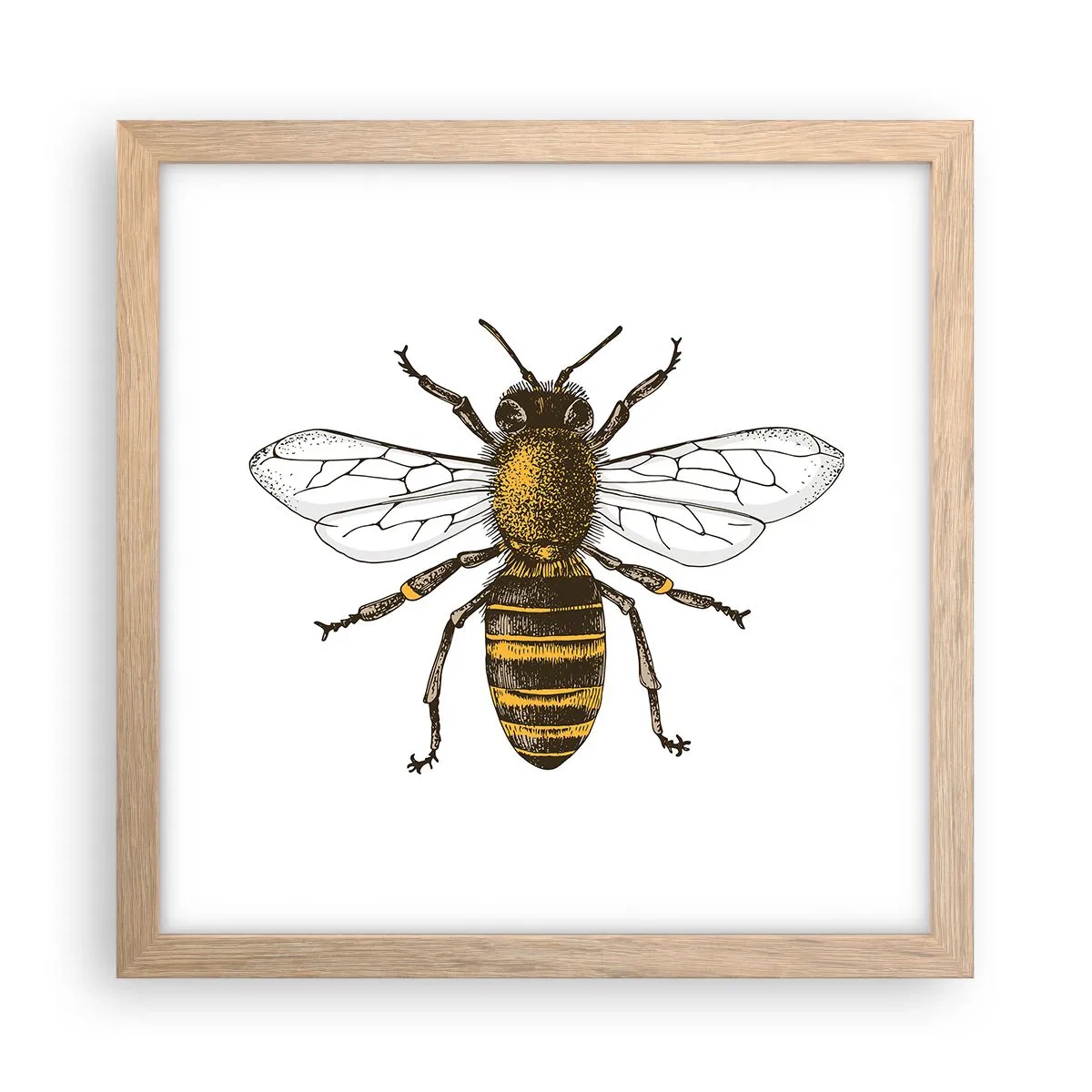 Pôster com moldura de carvalho claro - Linda e boa - 30x30 cm