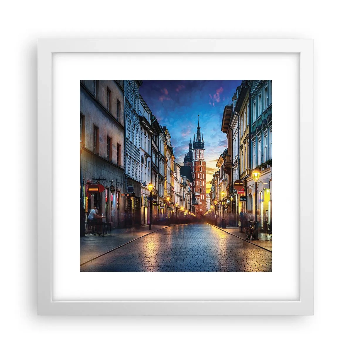 Pôster em moldura branca - O charme de Cracóvia - 30x30 cm
