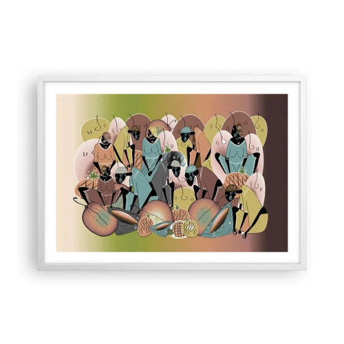 Pôster em moldura branca - Uma grande festa se aproxima - 70x50 cm