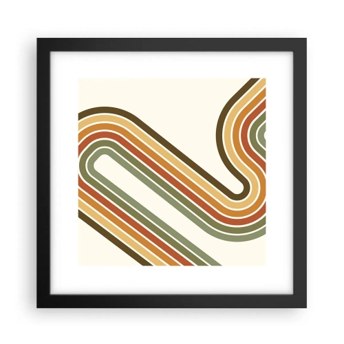 Pôster com moldura preta - Ziguezague para o destino - 30x30 cm