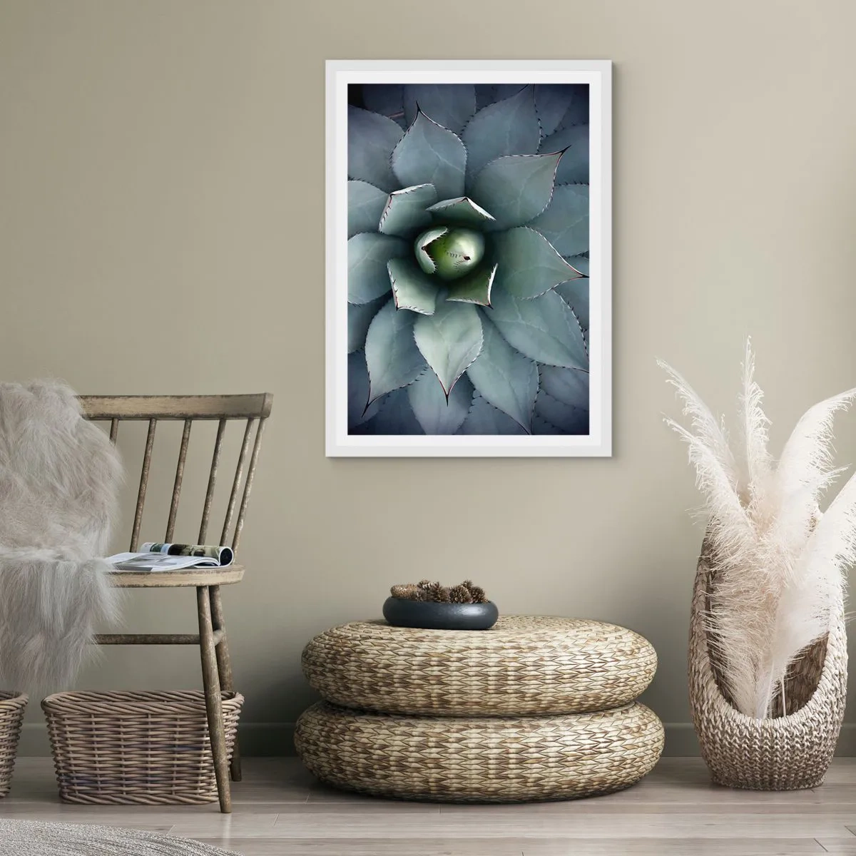 Pôster em moldura branca - Atrai e adverte - 70x100 cm