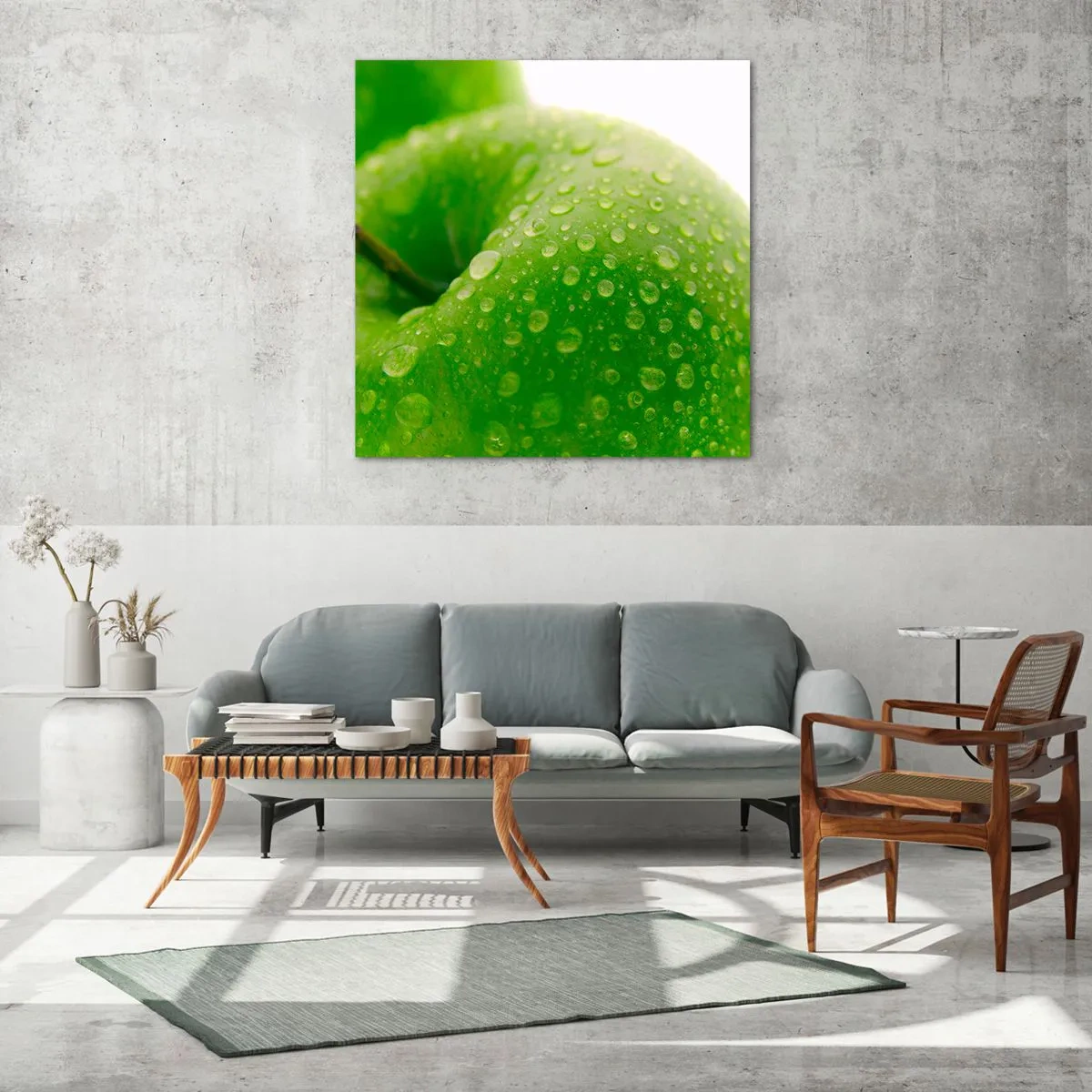 Quadro em vidro - Frescor verde - 70x70 cm
