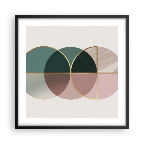 Pôster com moldura preta - Círculo entre círculos… - 50x50 cm