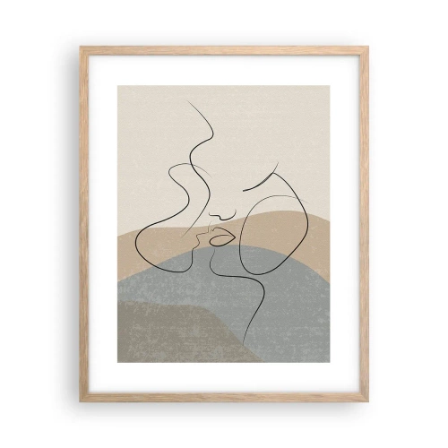 Pôster com moldura de carvalho claro - Como uma pincelada - 40x50 cm