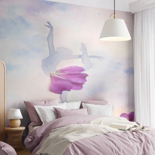 Papel de Parede Premium Canvas - Delicada como uma flor - Abstração, Bailarina, Dança - 200x140 cm