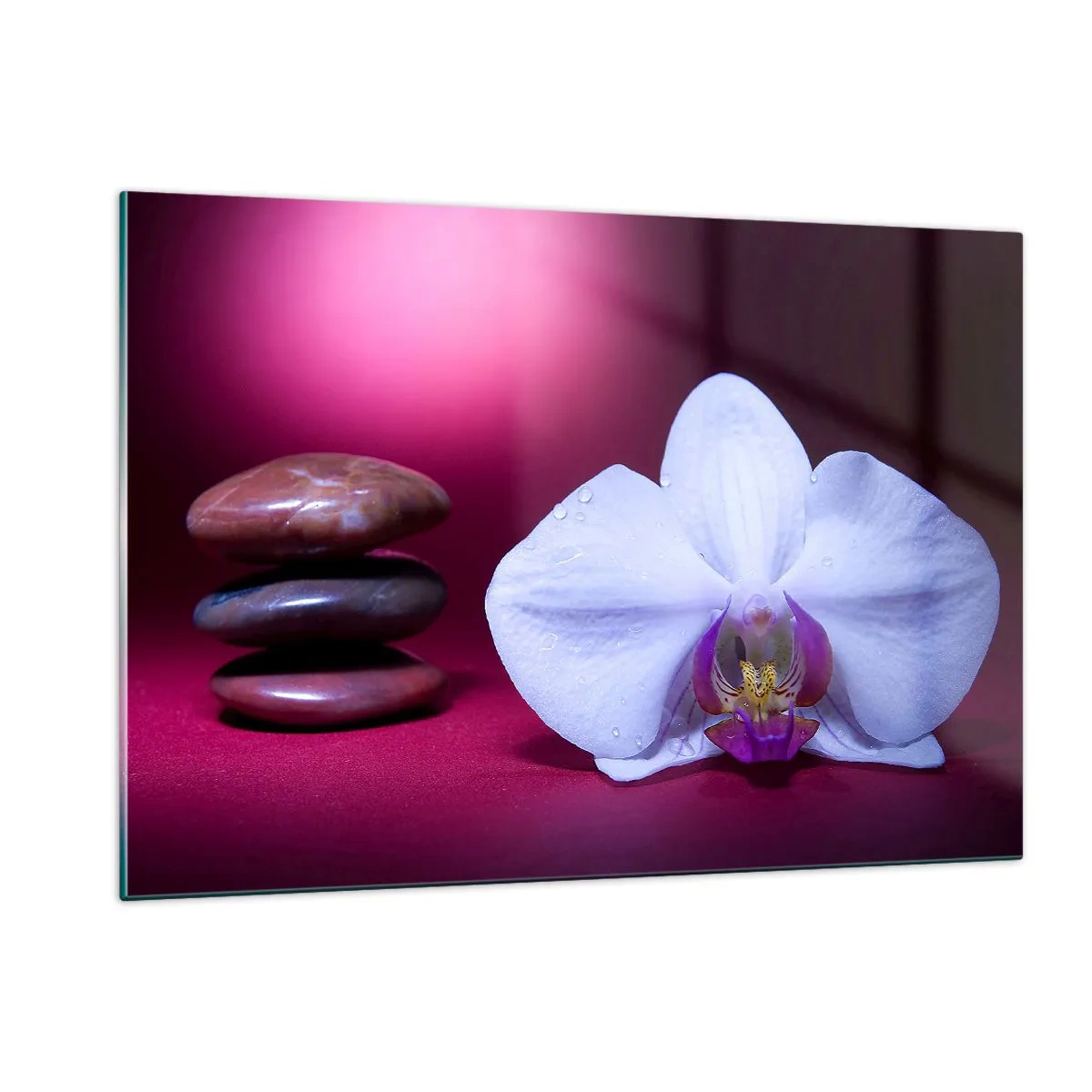 Quadro em vidro - O estudo do frescor em roxo - 120x80 cm