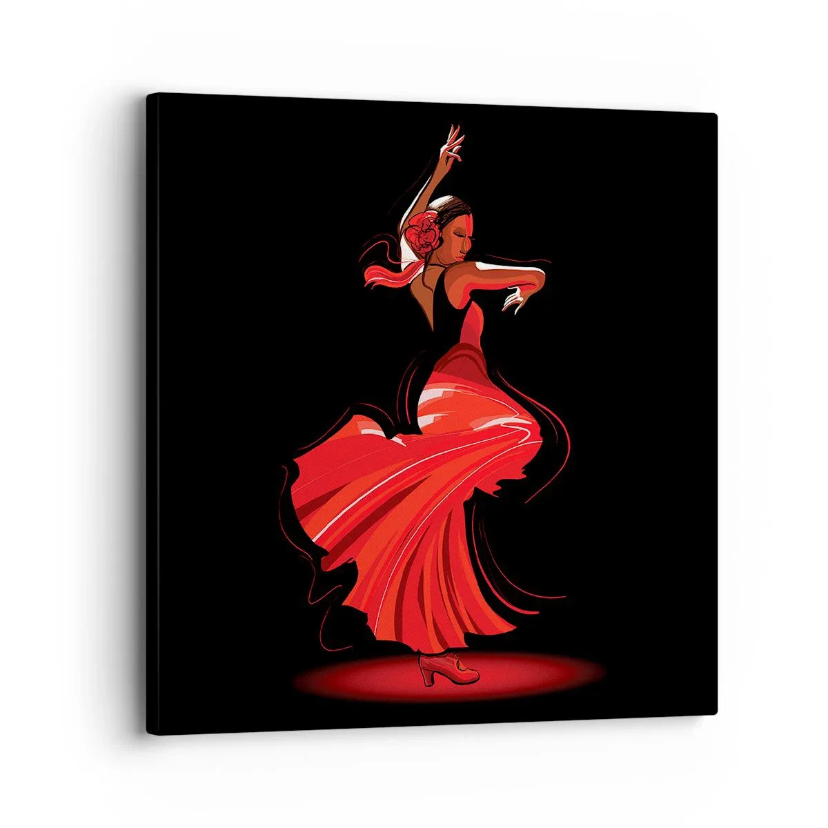 Quadro em tela - O espírito ardente do flamenco - 30x30 cm