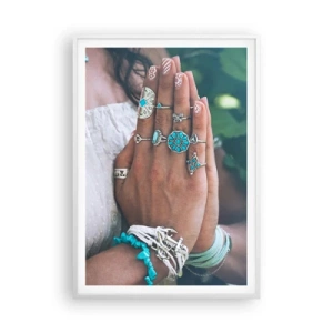 Pôster em moldura branca - Bem-vindo ao centro do ser - 70x100 cm