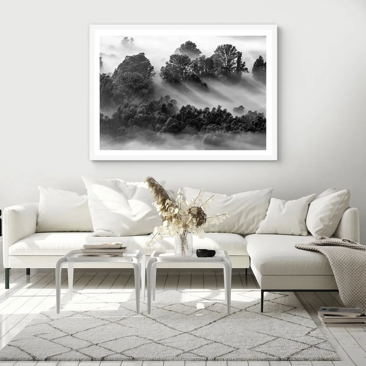 Pôster em moldura branca - Levantar-se do sono - 50x40 cm