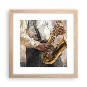 Pôster com moldura de carvalho claro - Hora do solo - 30x30 cm